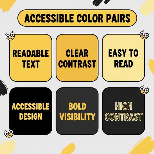 Contrast swatches demonstrating accessible color pairs