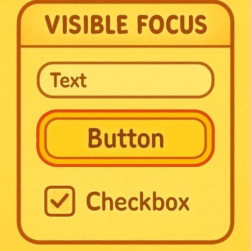 Example UI with clear orange focus ring