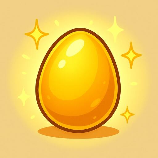 Golden egg glowing as a reward pickup