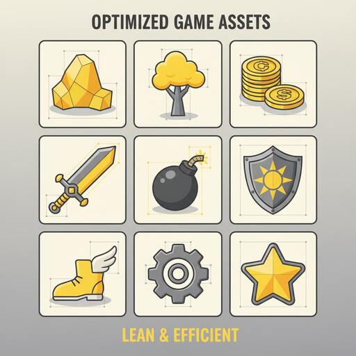 Compact asset grid representing optimized art