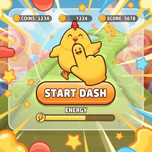 Finger tapping a button to start a dash