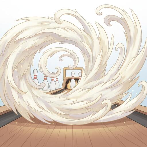 Whirl of soft feathers drifting across the lane