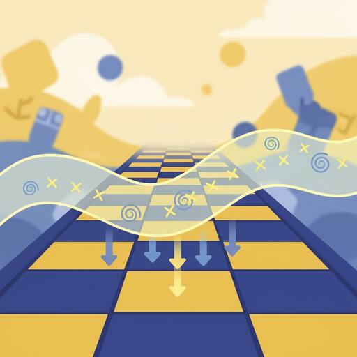 A faint drift pushing across the lane