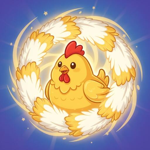 Soft feather shield forming a circular guard