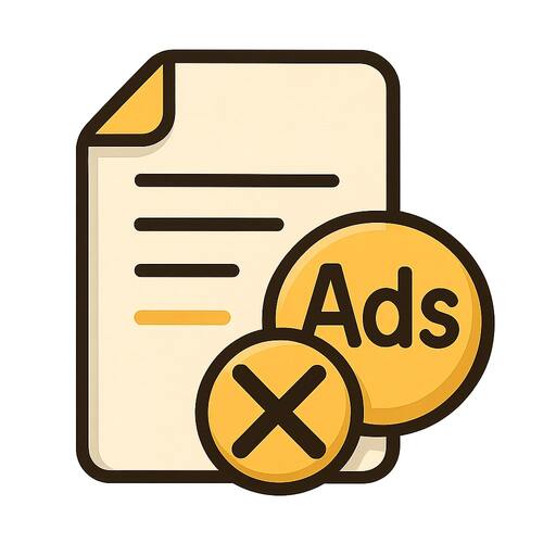 Minimal ad icon with a gentle cross-out