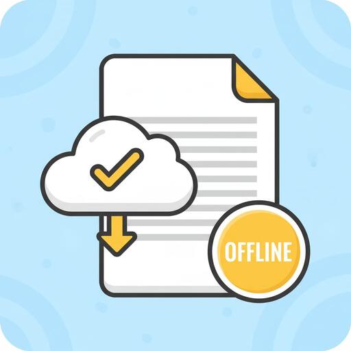 Cloud with a check mark hinting offline play