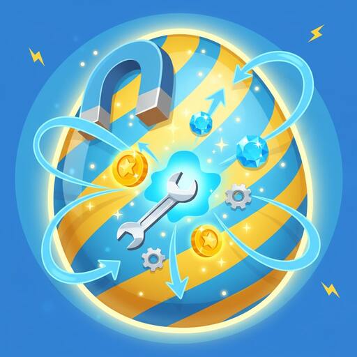 Magnet Egg icon drawing shiny items inward