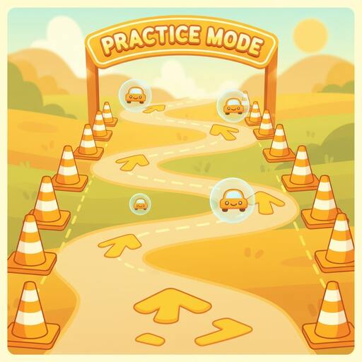 Training lane with cones and safe spacing