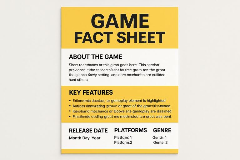 One-page fact sheet mockup with key points
